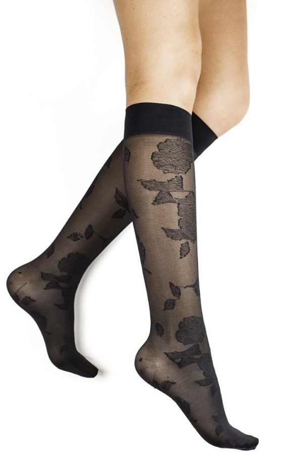 Rejuva Sheer Knee Highs - Floral