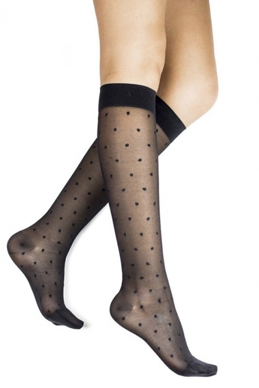 Rejuva Sheer Knee Highs - Sheer Dot